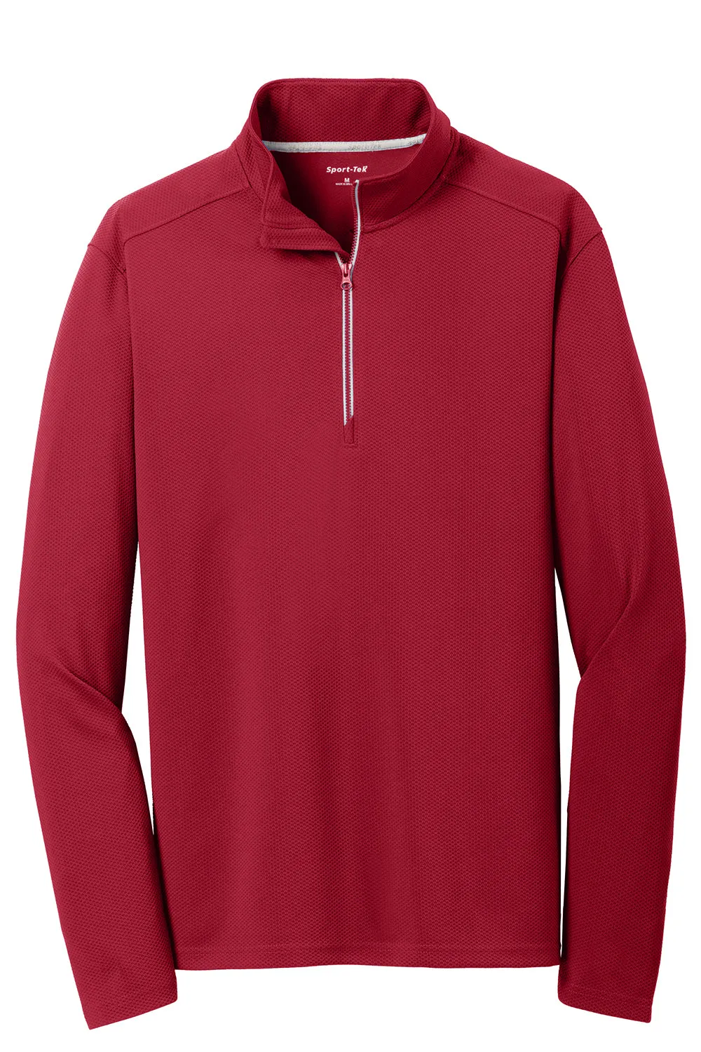 Sport-Tek Mens Sport-Wick Moisture Wicking 1/4 Zip Sweatshirt - Deep Red