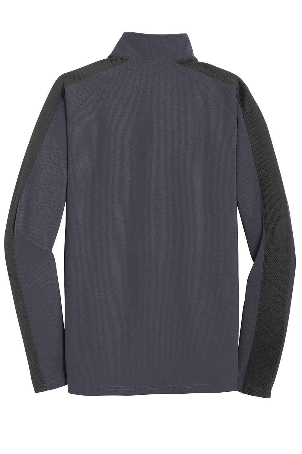 Sport-Tek Mens Sport-Wick Moisture Wicking 1/4 Zip Sweatshirt - Iron Grey/Black - Closeout
