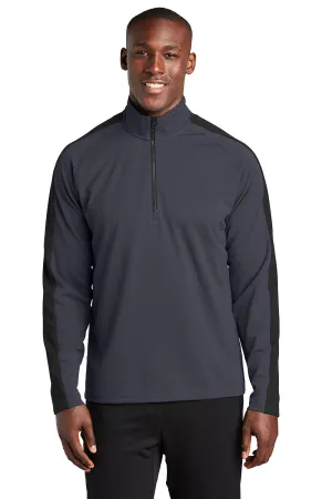 Sport-Tek Mens Sport-Wick Moisture Wicking 1/4 Zip Sweatshirt - Iron Grey/Black - Closeout
