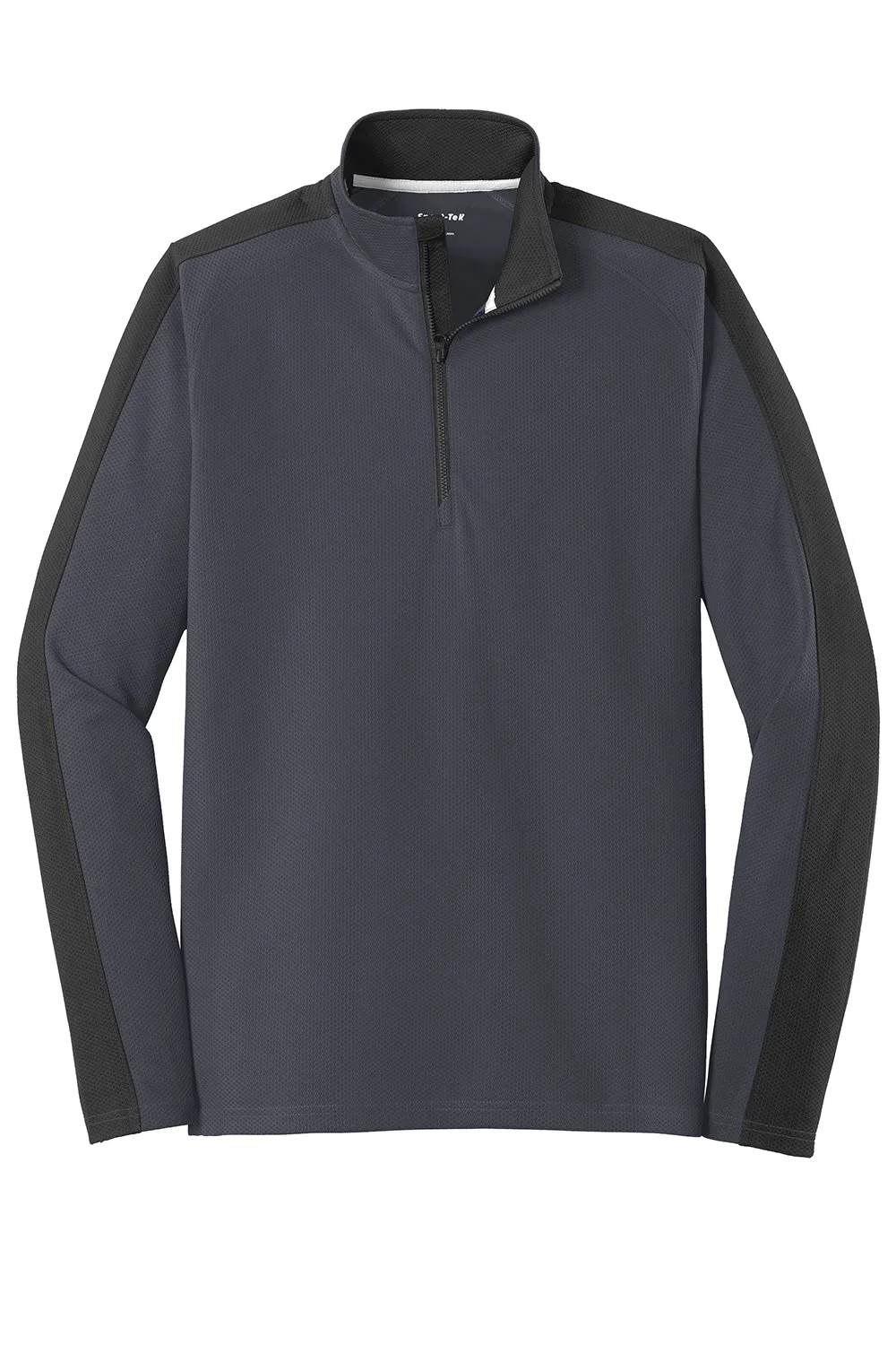 Sport-Tek Mens Sport-Wick Moisture Wicking 1/4 Zip Sweatshirt - Iron Grey/Black - Closeout