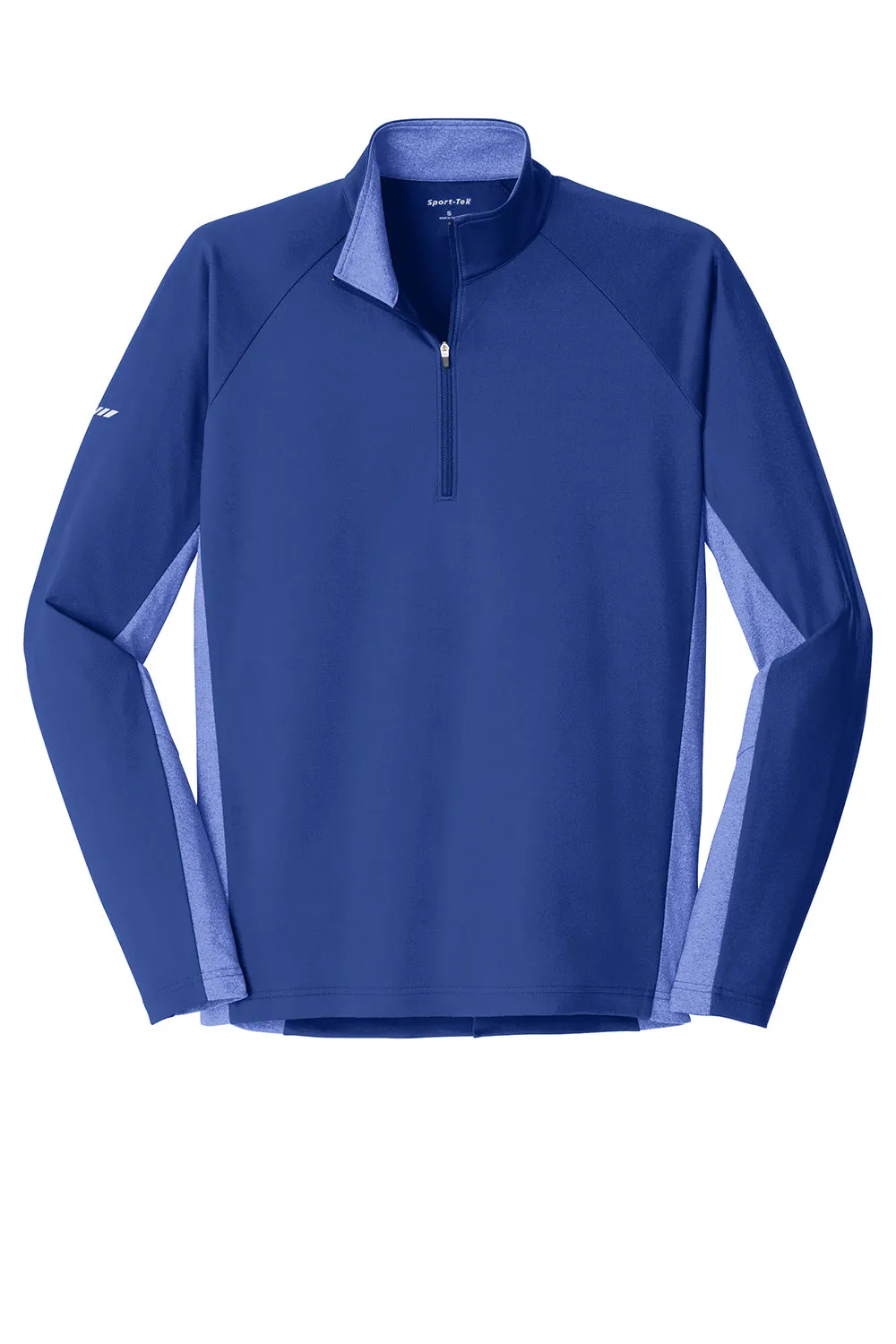 Sport-Tek Mens Sport-Wick Moisture Wicking 1/4 Zip Sweatshirt - True Royal Blue/Heather True Royal Blue - Closeout Clothing Sport-Tek