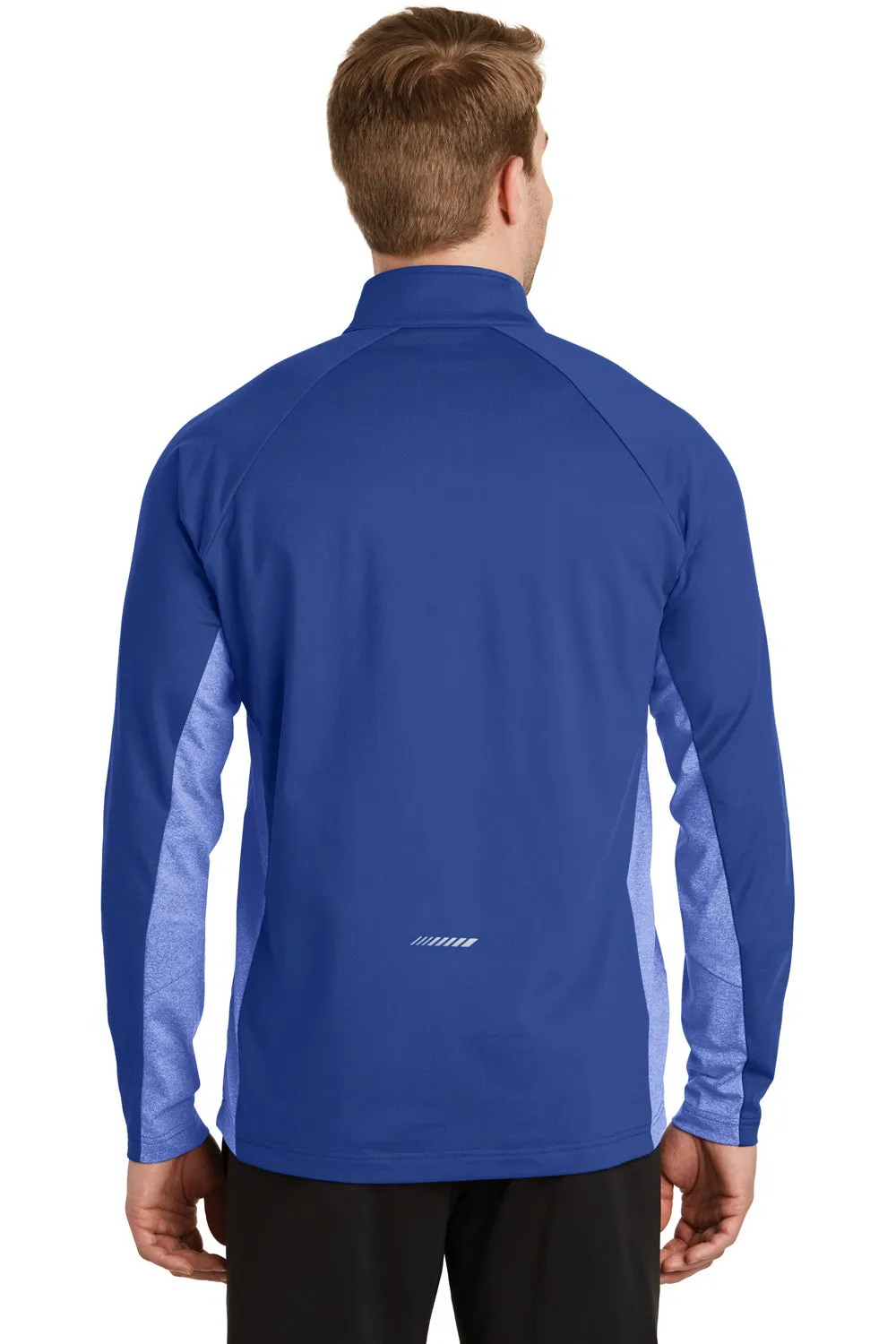 Sport-Tek Mens Sport-Wick Moisture Wicking 1/4 Zip Sweatshirt - True Royal Blue/Heather True Royal Blue - Closeout Clothing Sport-Tek