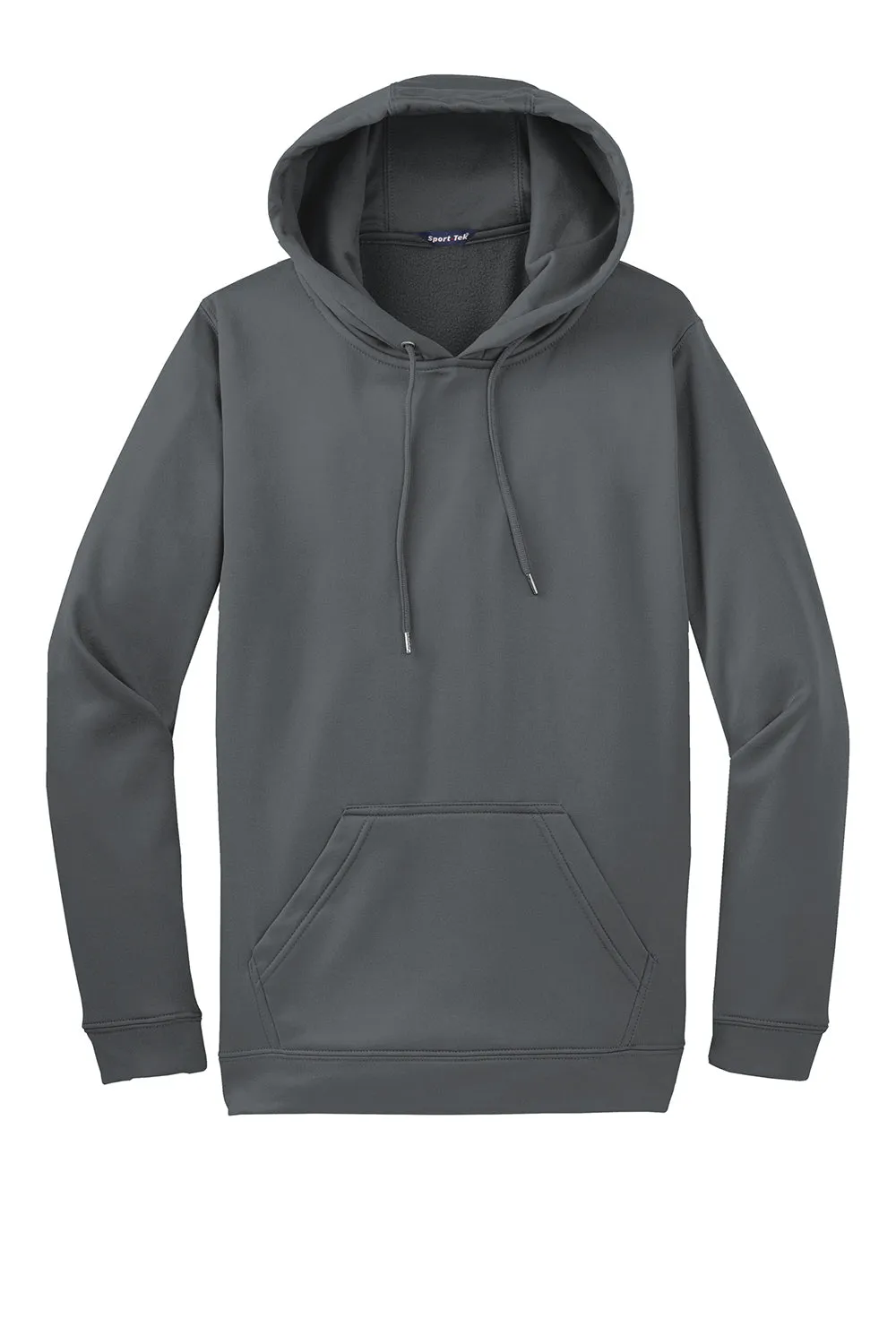 Sport-Tek Mens Sport-Wick Moisture Wicking Fleece Hooded Sweatshirt Hoodie w/ Pouch Pocket - Dark Smoke Grey