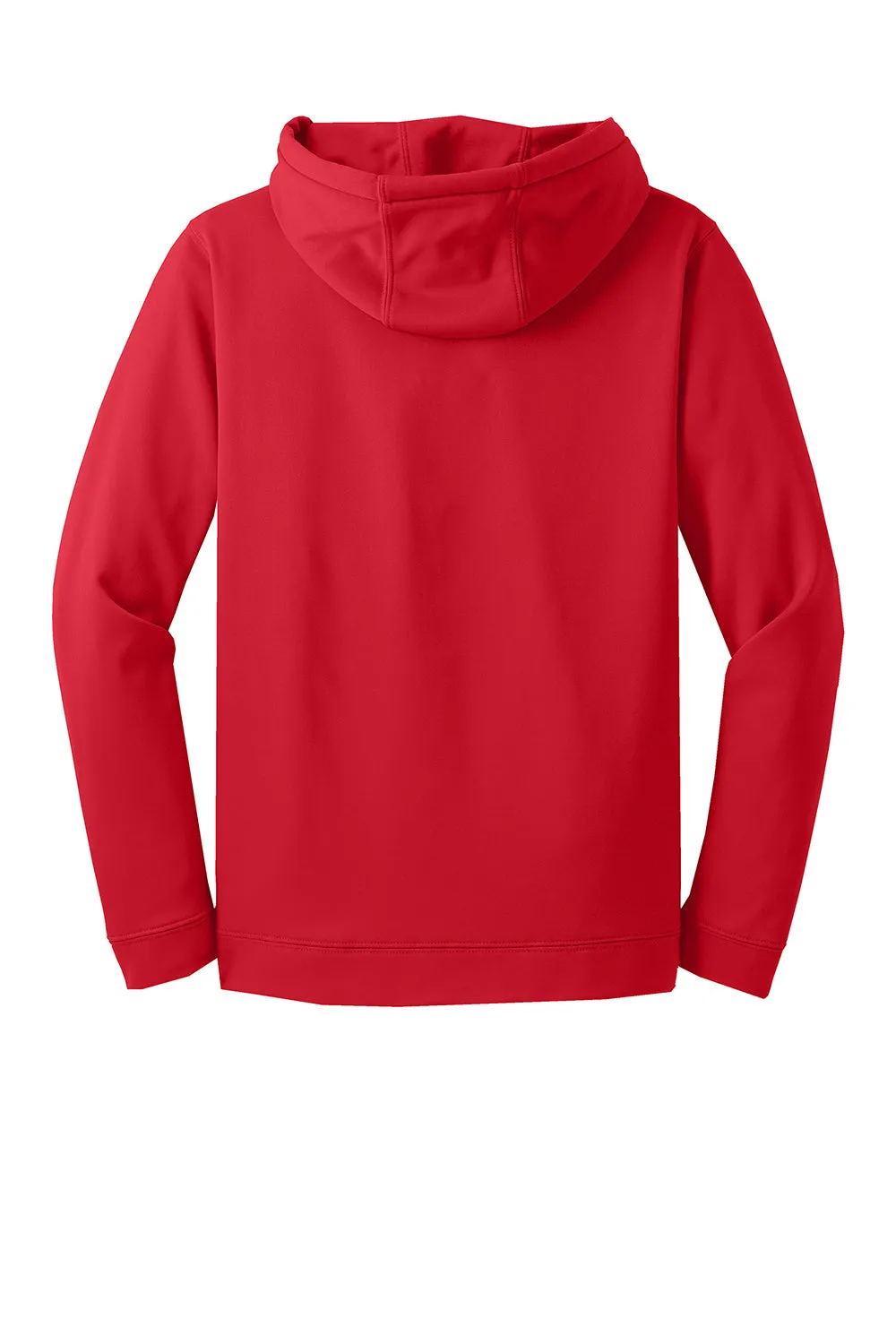 Sport-Tek Mens Sport-Wick Moisture Wicking Fleece Hooded Sweatshirt Hoodie w/ Pouch Pocket - Deep Red