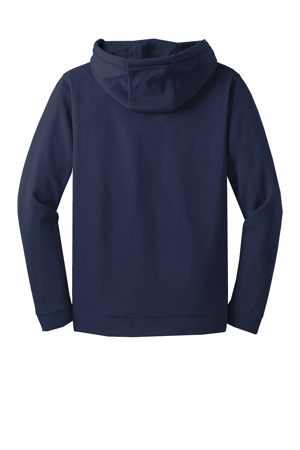 Sport-Tek Mens Sport-Wick Moisture Wicking Fleece Hooded Sweatshirt Hoodie w/ Pouch Pocket - Navy Blue