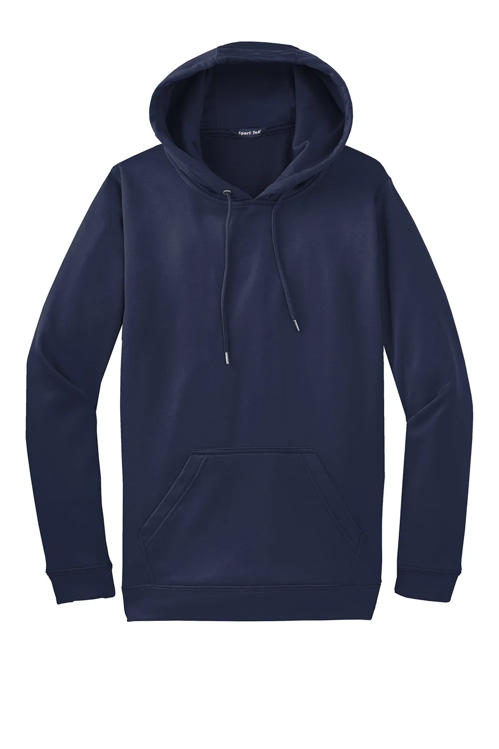 Sport-Tek Mens Sport-Wick Moisture Wicking Fleece Hooded Sweatshirt Hoodie w/ Pouch Pocket - Navy Blue