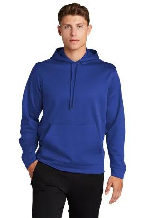 Sport-Tek Mens Sport-Wick Moisture Wicking Fleece Hooded Sweatshirt Hoodie w/ Pouch Pocket - True Royal Blue Clothing Sport-Tek