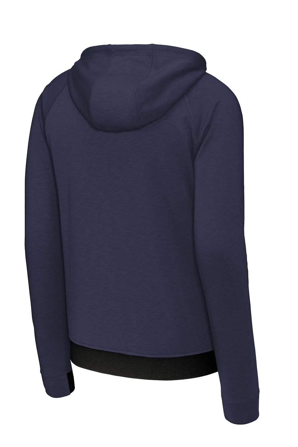 Sport-Tek Mens Strive PosiCharge Full Zip Hooded Sweatshirt Hoodie w/ Pockets - True Navy Blue