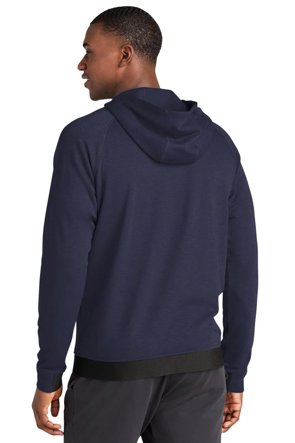 Sport-Tek Mens Strive PosiCharge Full Zip Hooded Sweatshirt Hoodie w/ Pockets - True Navy Blue