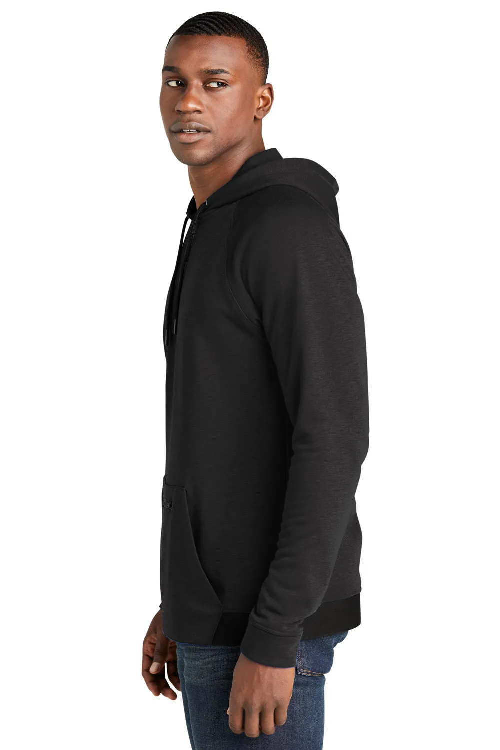 Sport-Tek Mens Strive PosiCharge Hooded Sweatshirt Hoodie w/ Pouch Pocket - Black