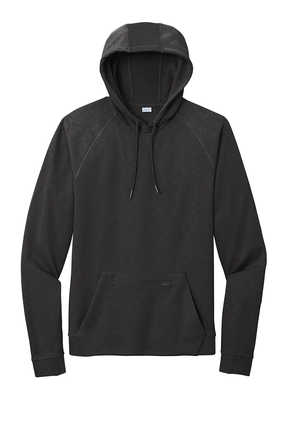 Sport-Tek Mens Strive PosiCharge Hooded Sweatshirt Hoodie w/ Pouch Pocket - Black