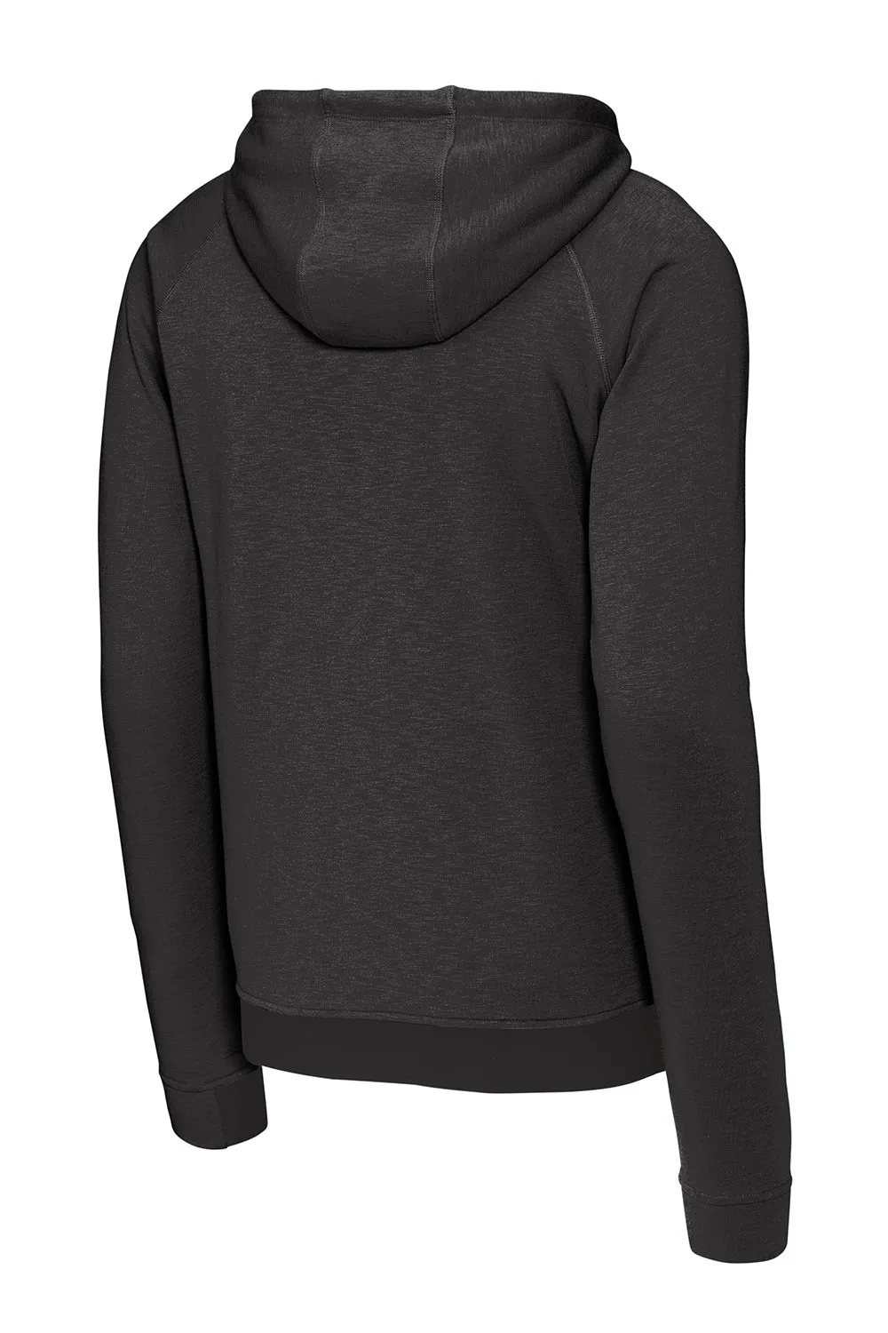 Sport-Tek Mens Strive PosiCharge Hooded Sweatshirt Hoodie w/ Pouch Pocket - Black