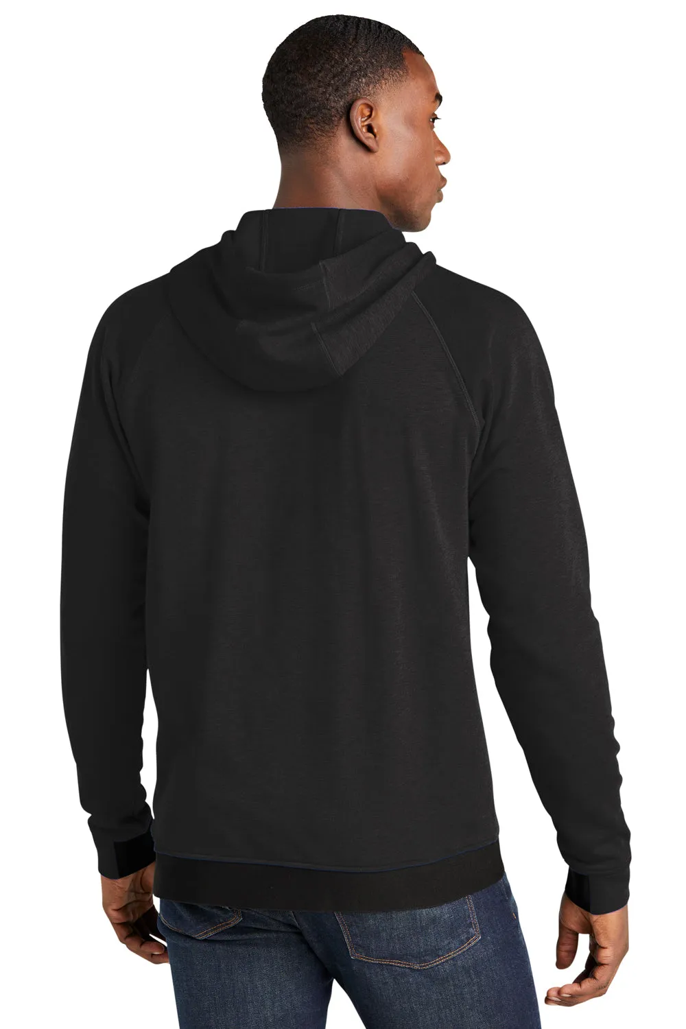 Sport-Tek Mens Strive PosiCharge Hooded Sweatshirt Hoodie w/ Pouch Pocket - Black
