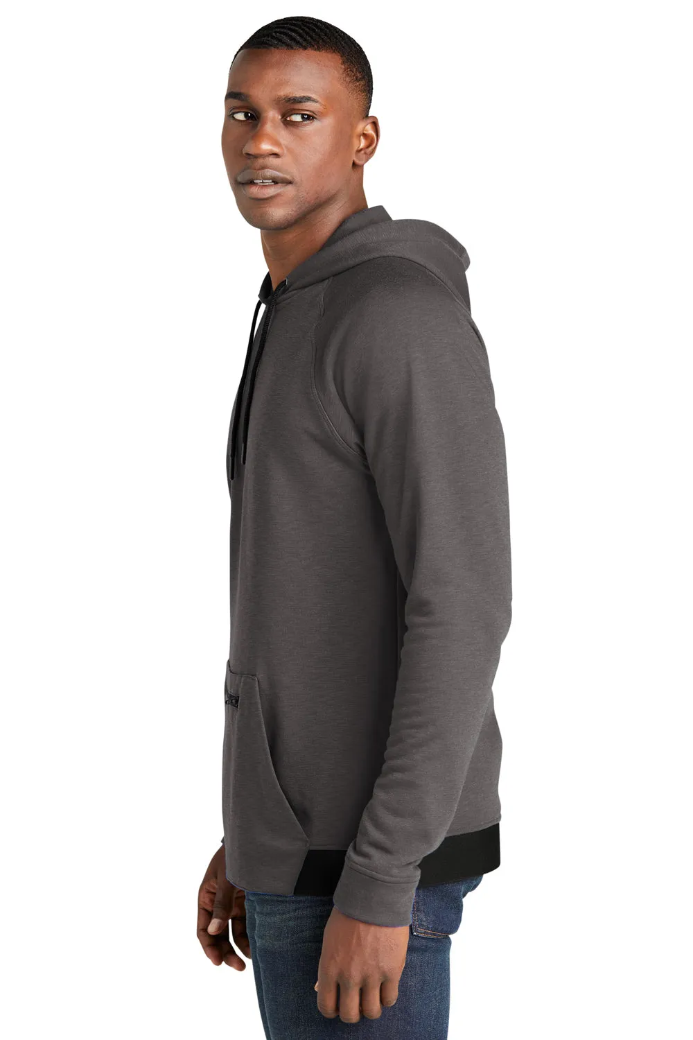 Sport-Tek Mens Strive PosiCharge Hooded Sweatshirt Hoodie w/ Pouch Pocket - Graphite Grey