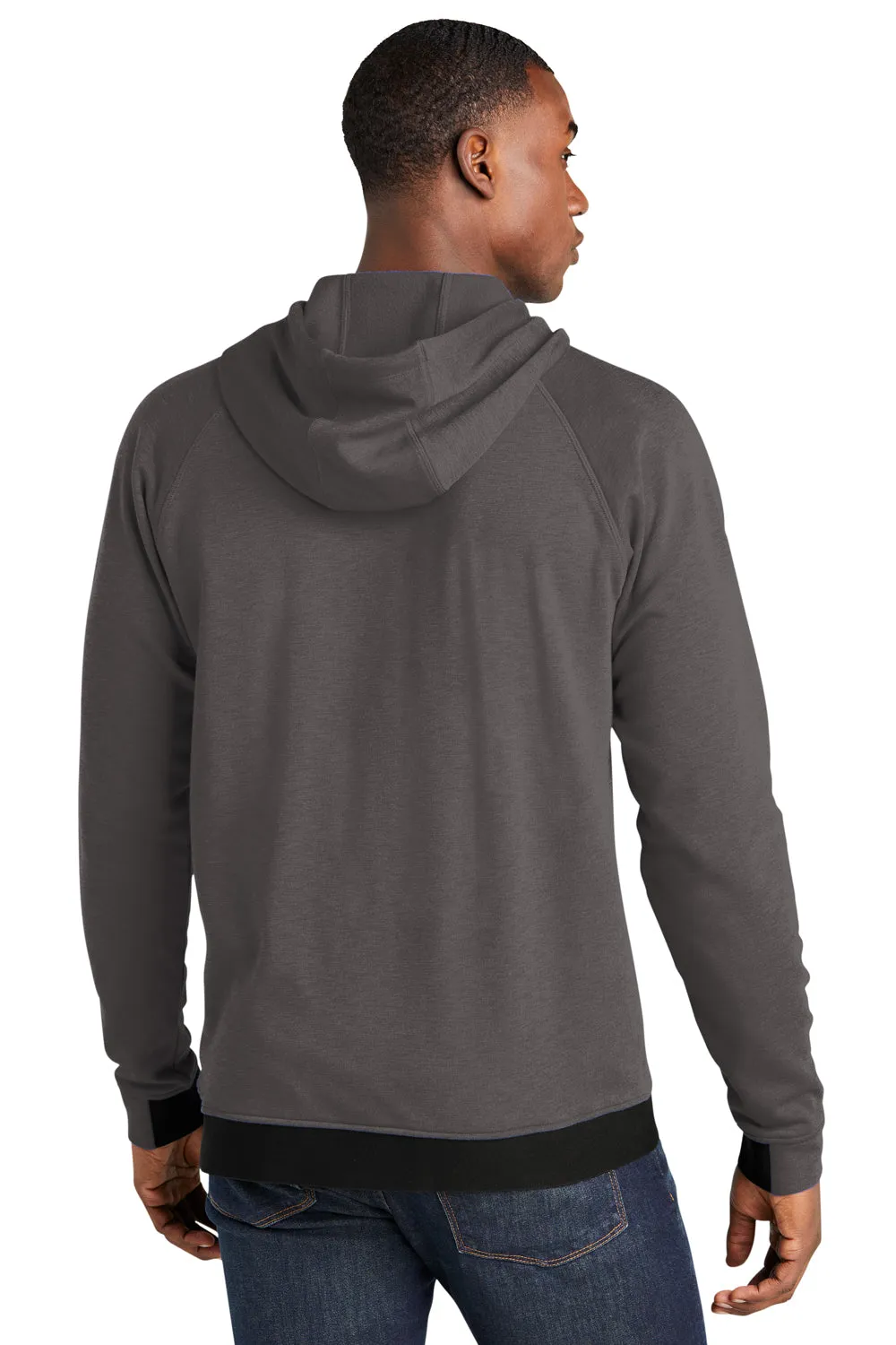 Sport-Tek Mens Strive PosiCharge Hooded Sweatshirt Hoodie w/ Pouch Pocket - Graphite Grey