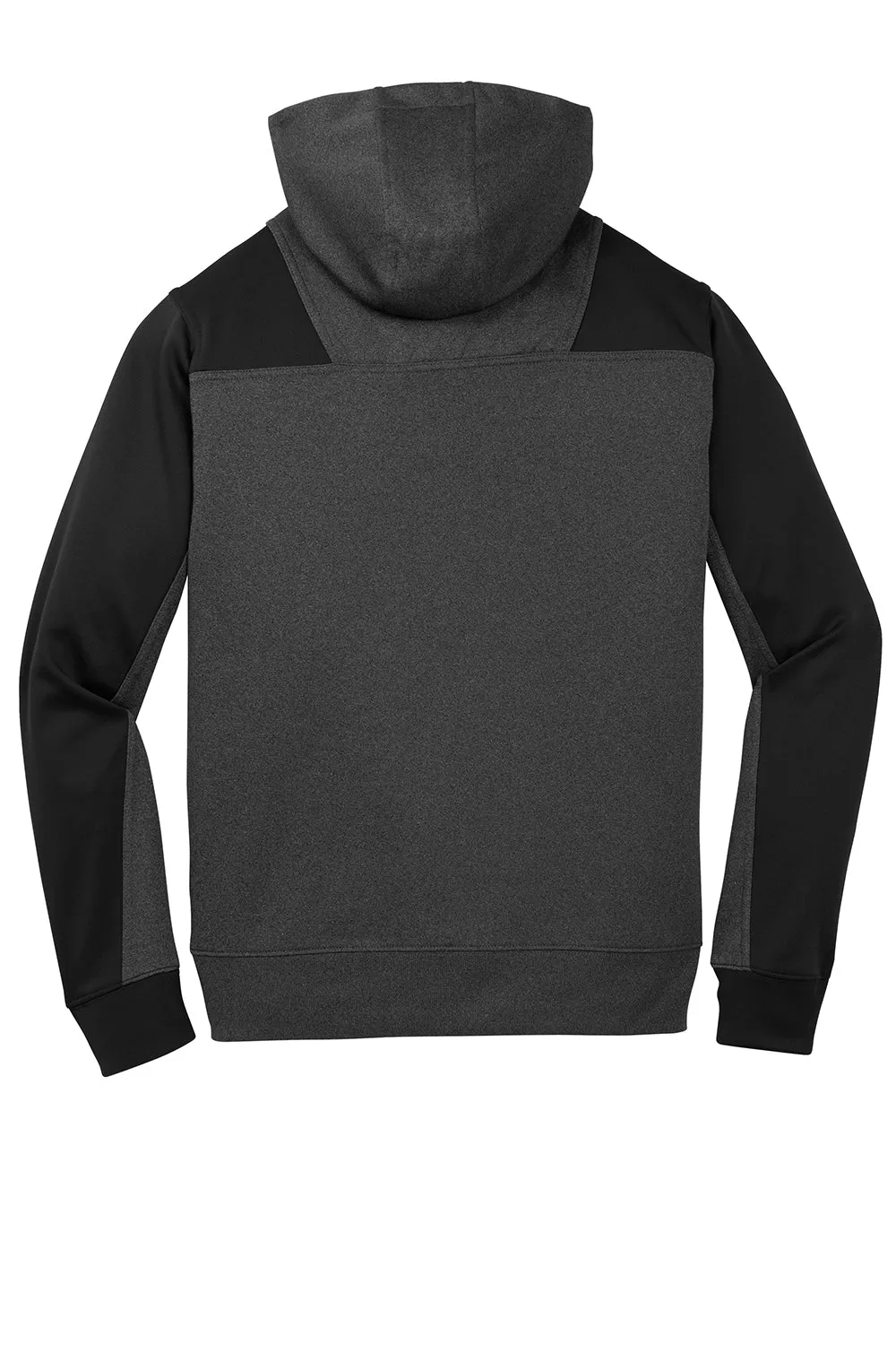 Sport-Tek Mens Tech Moisture Wicking Fleece 1/4 Zip Hooded Sweatshirt Hoodie w/ Patch Pocket - Heather Graphite Grey/Black Clothing Sport-Tek