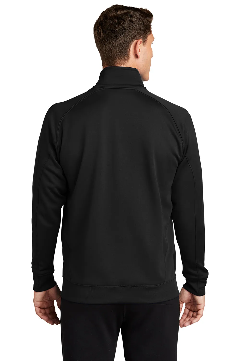 Sport-Tek Mens Tech Moisture Wicking Fleece 1/4 Zip Sweatshirt w/ Pocket - Black