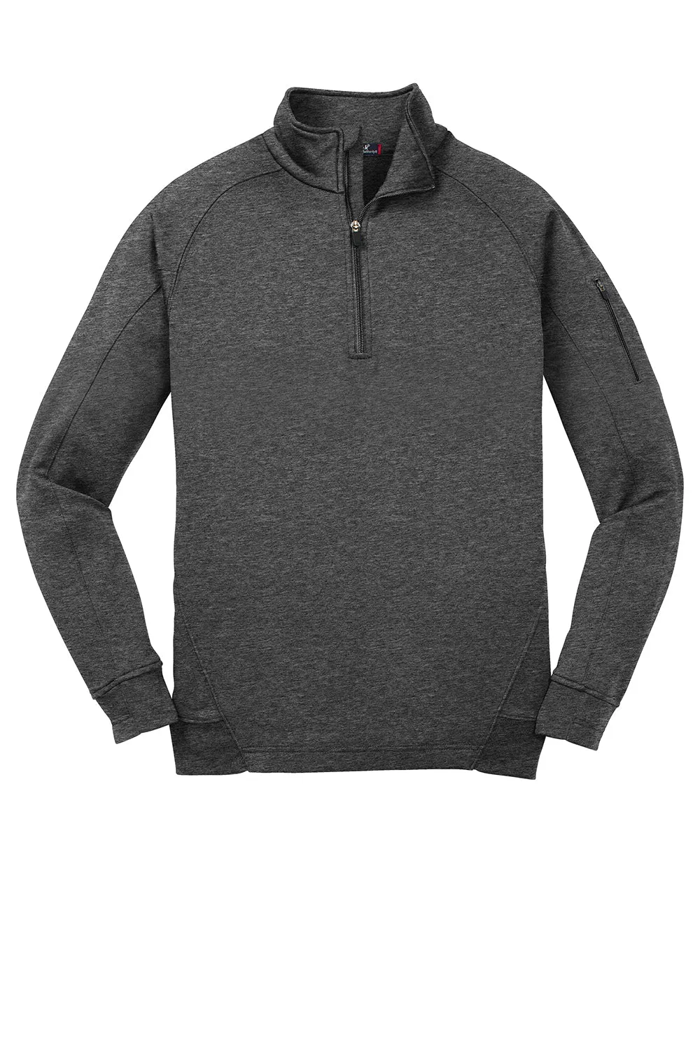 Sport-Tek Mens Tech Moisture Wicking Fleece 1/4 Zip Sweatshirt w/ Pocket - Heather Graphite Grey Clothing Sport-Tek