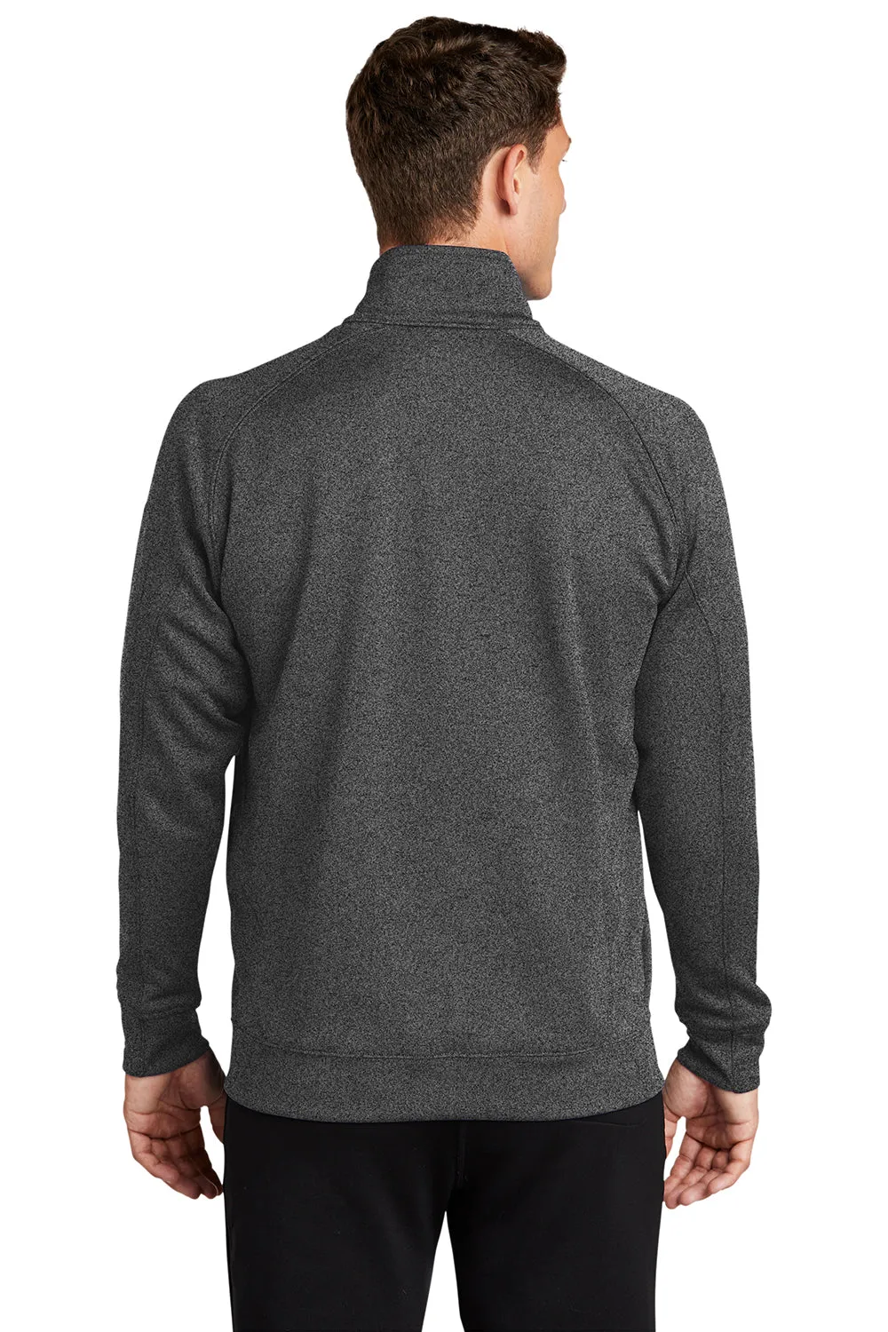 Sport-Tek Mens Tech Moisture Wicking Fleece 1/4 Zip Sweatshirt w/ Pocket - Heather Graphite Grey Clothing Sport-Tek