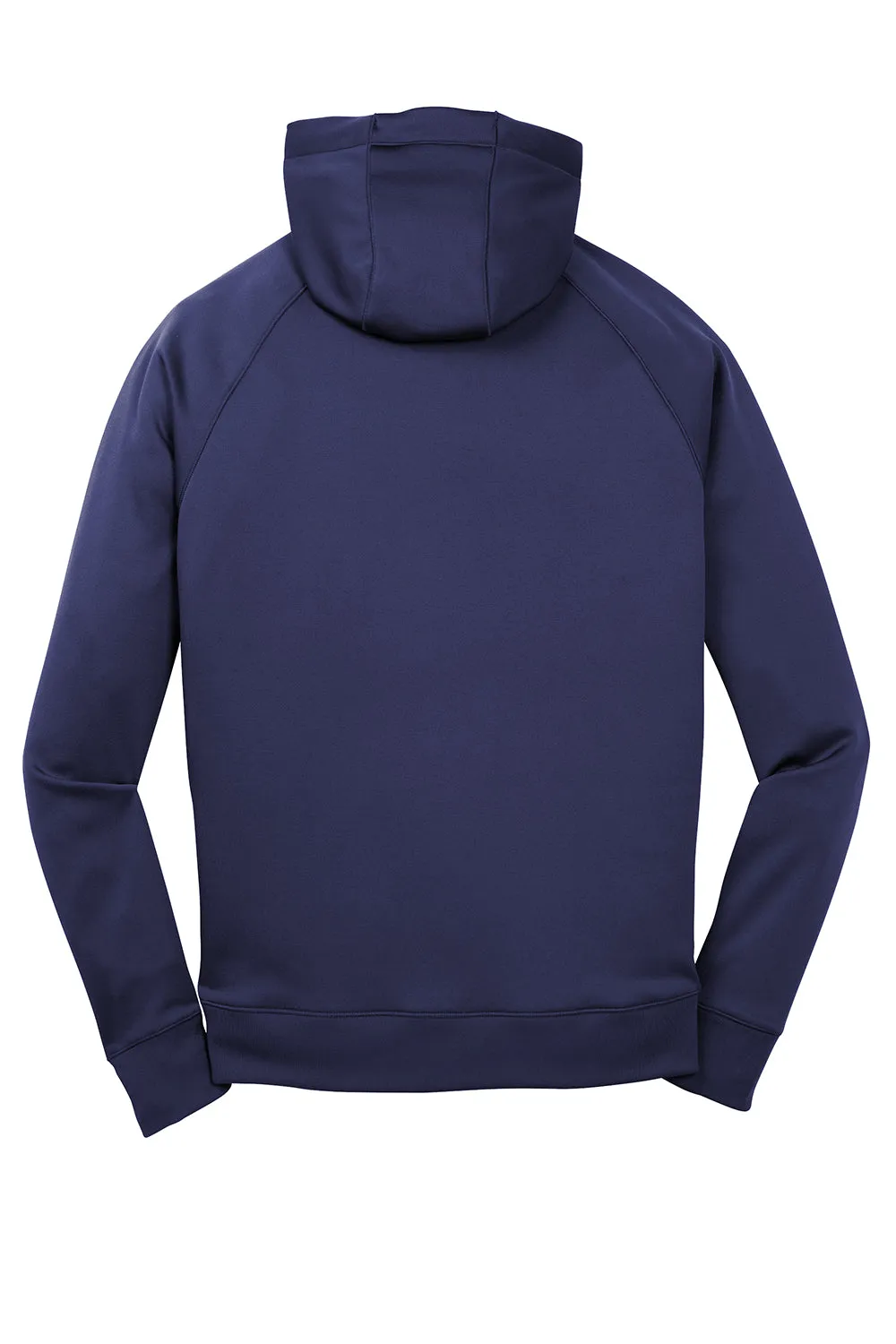 Sport-Tek Mens Tech Moisture Wicking Fleece Hooded Sweatshirt Hoodie w/ Pouch Pocket - True Navy Blue Clothing Sport-Tek