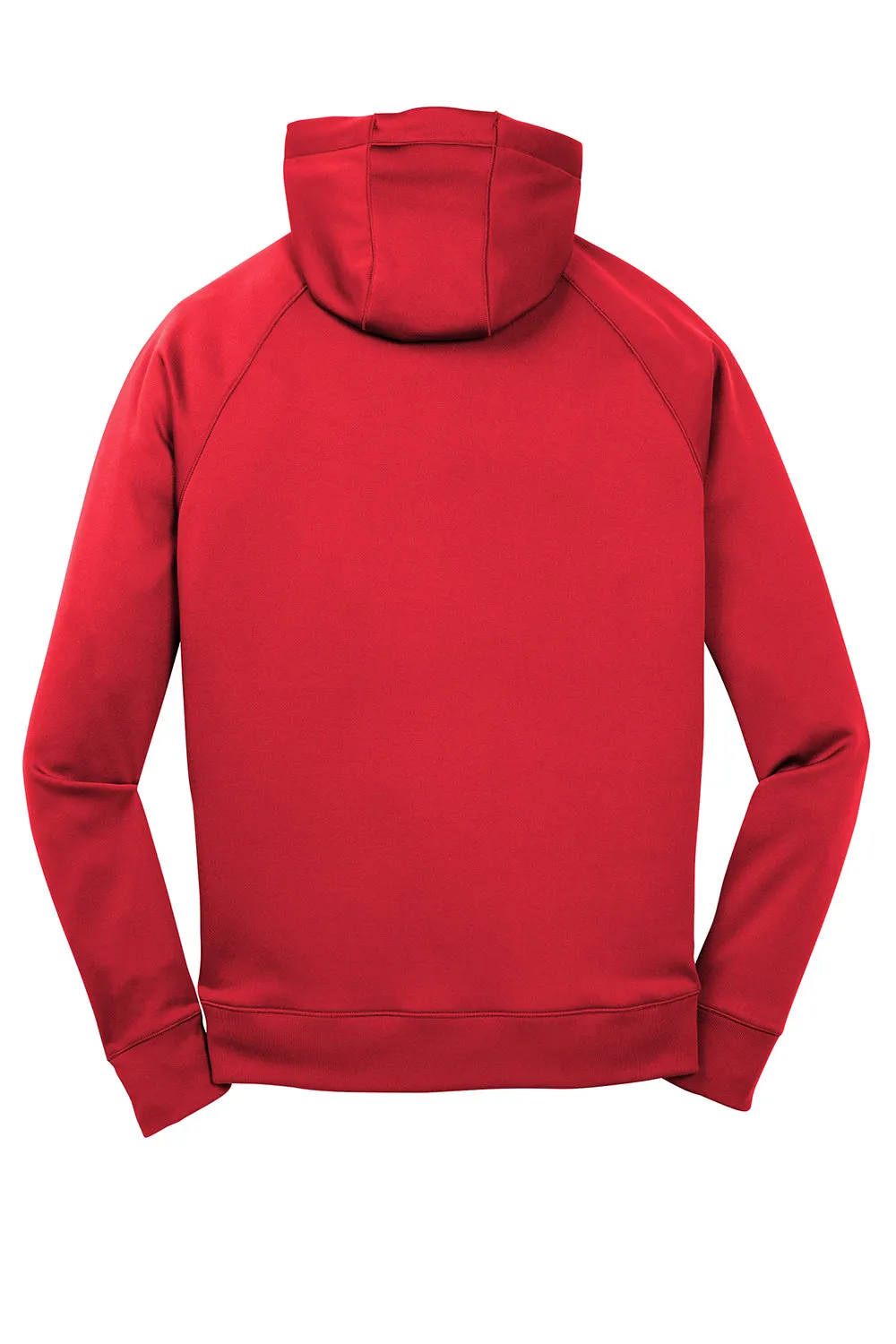 Sport-Tek Mens Tech Moisture Wicking Fleece Hooded Sweatshirt Hoodie w/ Pouch Pocket - True Red