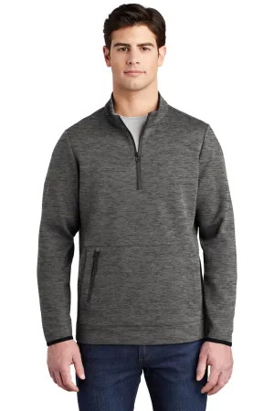 Sport-Tek Mens Triumph Fleece 1/4 Zip Sweatshirt w/ Pouch Pocket - Heather Dark Grey Clothing Sport-Tek