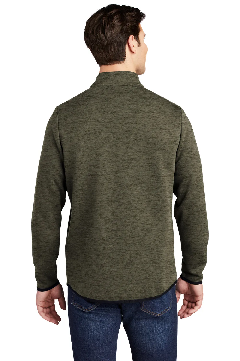 Sport-Tek Mens Triumph Fleece 1/4 Zip Sweatshirt w/ Pouch Pocket - Heather Olive Green Clothing Sport-Tek