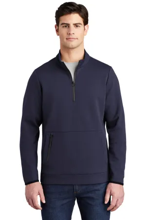 Sport-Tek Mens Triumph Fleece 1/4 Zip Sweatshirt w/ Pouch Pocket - Navy Blue Clothing Sport-Tek