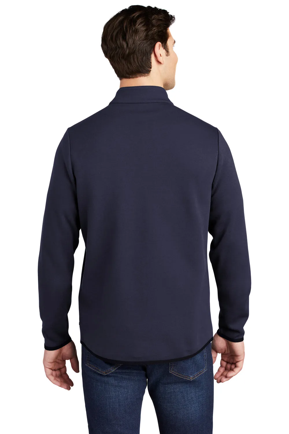 Sport-Tek Mens Triumph Fleece 1/4 Zip Sweatshirt w/ Pouch Pocket - Navy Blue Clothing Sport-Tek
