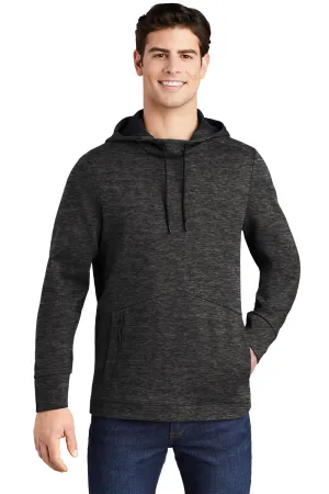 Sport-Tek Mens Triumph Fleece Hooded Sweatshirt Hoodie w/ Pouch Pocket - Heather Black Clothing Sport-Tek