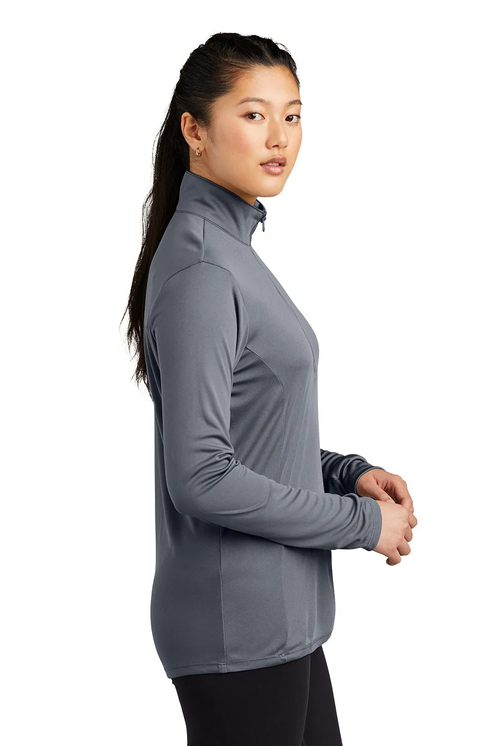 Sport-Tek Womens Competitor Moisture Wicking 1/4 Zip Sweatshirt - Concrete Grey