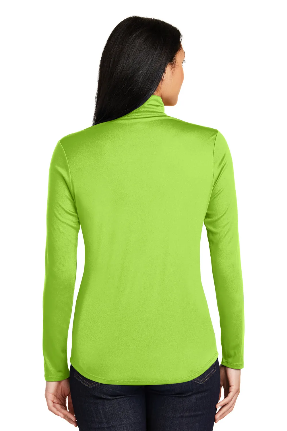 Sport-Tek Womens Competitor Moisture Wicking 1/4 Zip Sweatshirt - Lime Shock Green - Closeout
