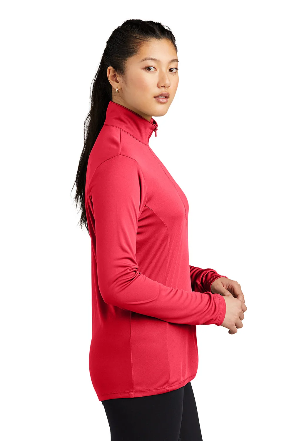 Sport-Tek Womens Competitor Moisture Wicking 1/4 Zip Sweatshirt - True Red