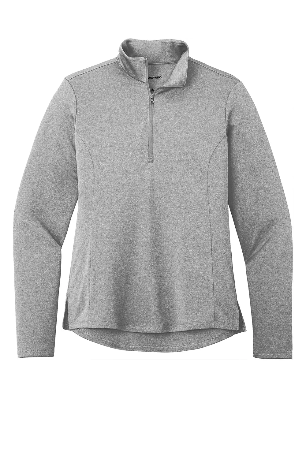 Sport-Tek Womens Endeavor Moisture Wicking 1/4 Zip Sweatshirt - Heather Light Grey