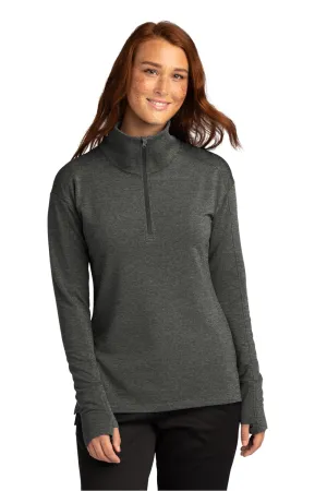 Sport-Tek Womens Flex Fleece Moisture Wicking 1/4 Zip Sweatshirt - Heather Dark Grey Clothing Sport-Tek