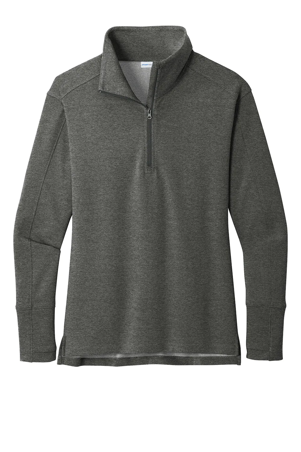 Sport-Tek Womens Flex Fleece Moisture Wicking 1/4 Zip Sweatshirt - Heather Dark Grey