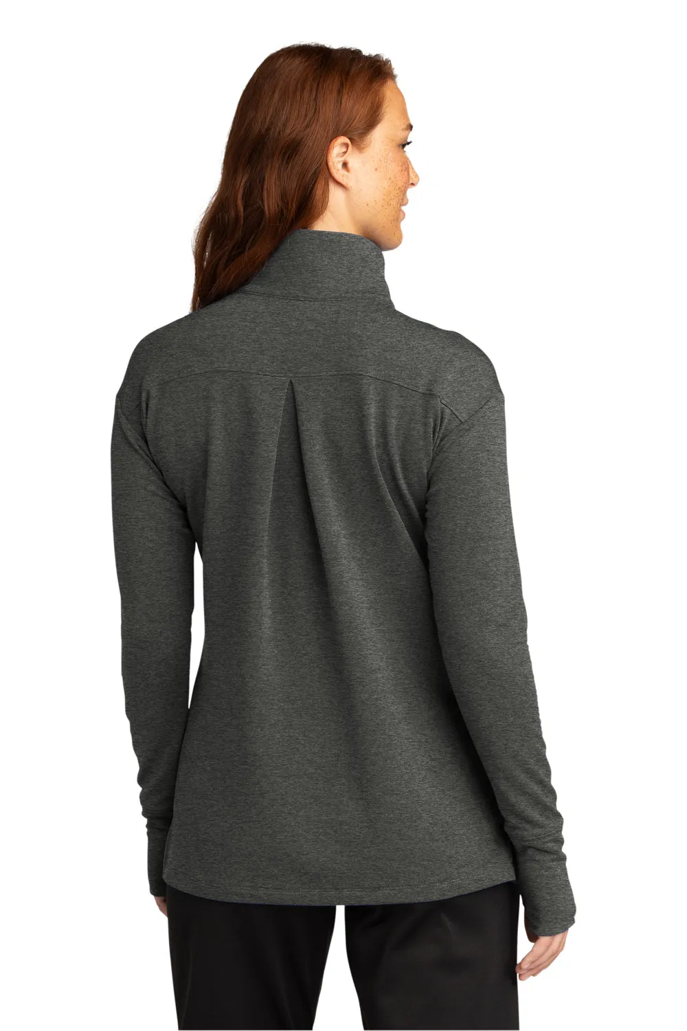 Sport-Tek Womens Flex Fleece Moisture Wicking 1/4 Zip Sweatshirt - Heather Dark Grey