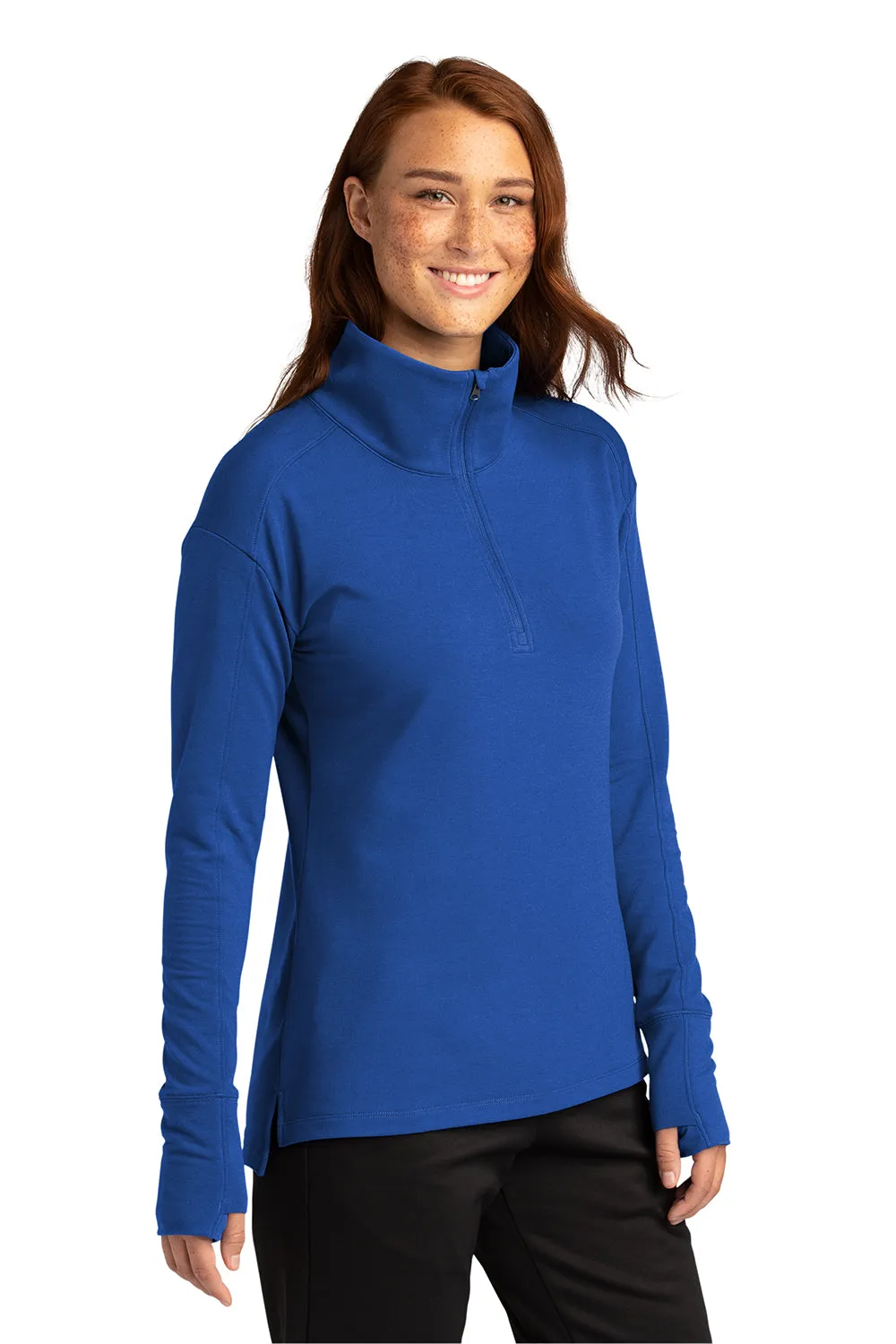 Sport-Tek Womens Flex Fleece Moisture Wicking 1/4 Zip Sweatshirt - True Royal Blue