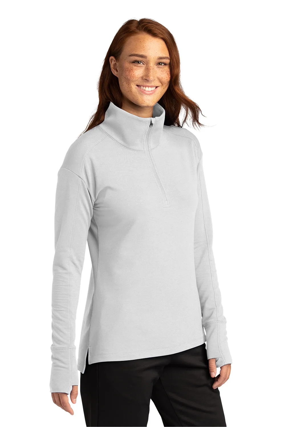 Sport-Tek Womens Flex Fleece Moisture Wicking 1/4 Zip Sweatshirt - White