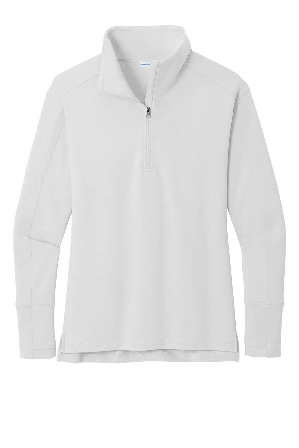 Sport-Tek Womens Flex Fleece Moisture Wicking 1/4 Zip Sweatshirt - White