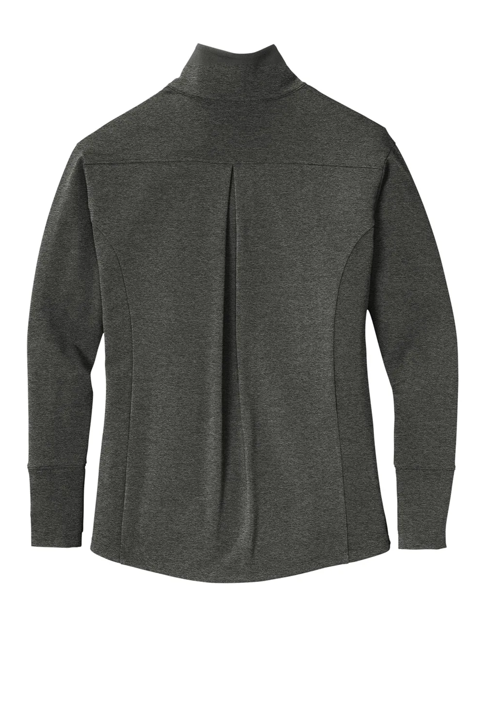 Sport-Tek Womens Flex Fleece Moisture Wicking Full Zip Sweatshirt w/ Pockets - Heather Dark Grey