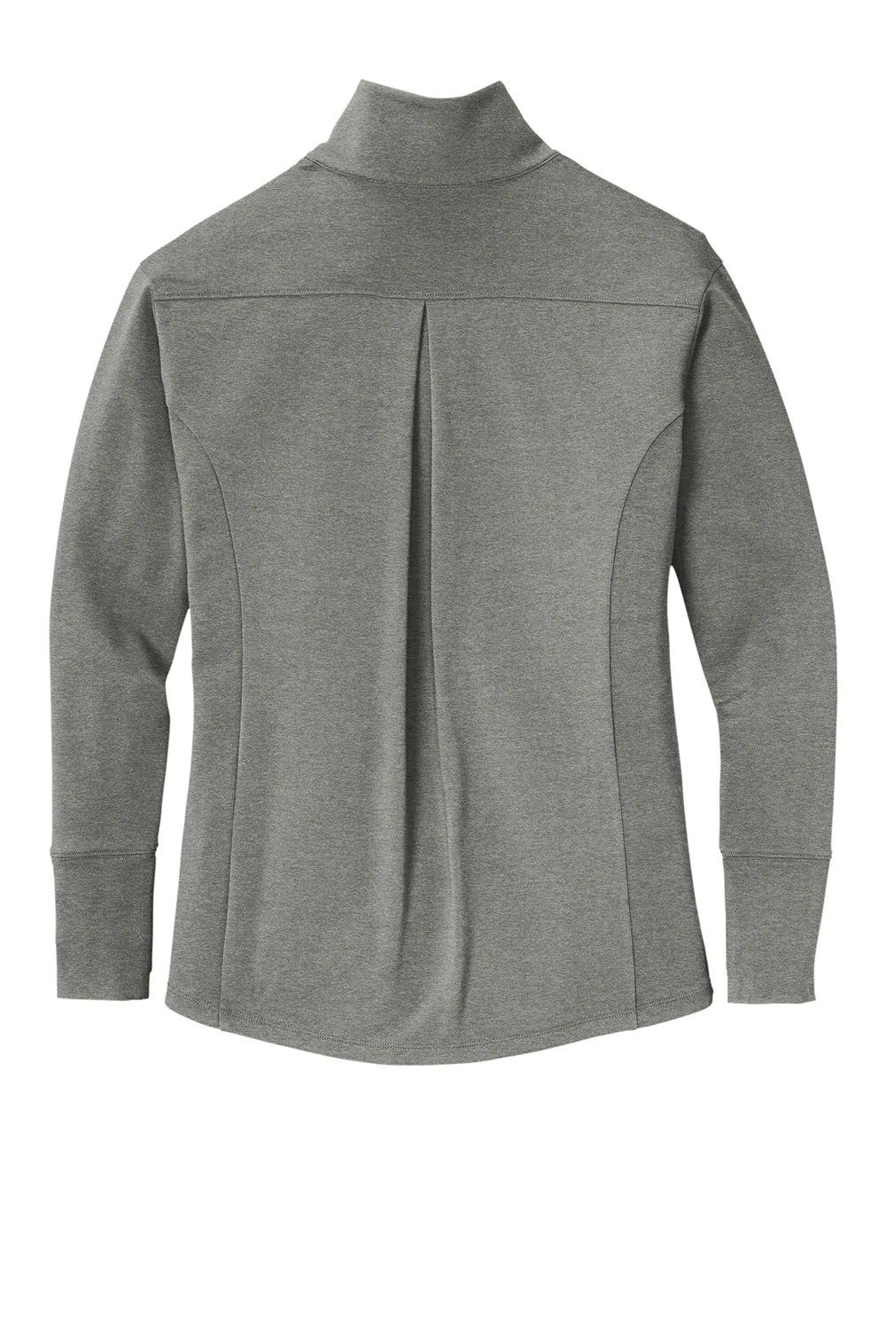 Sport-Tek Womens Flex Fleece Moisture Wicking Full Zip Sweatshirt w/ Pockets - Heather Light Grey