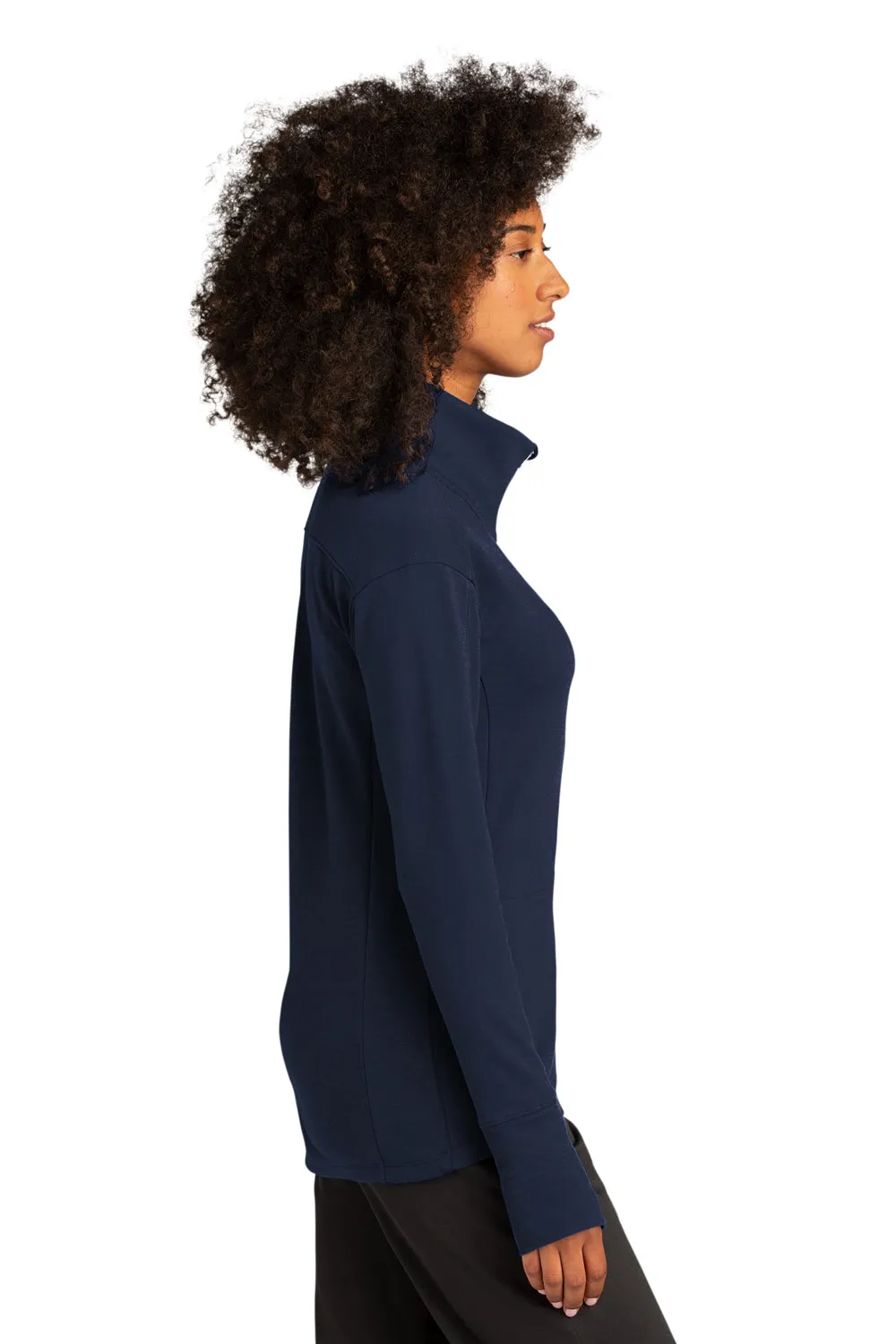 Sport-Tek Womens Flex Fleece Moisture Wicking Full Zip Sweatshirt w/ Pockets - True Navy Blue Clothing Sport-Tek