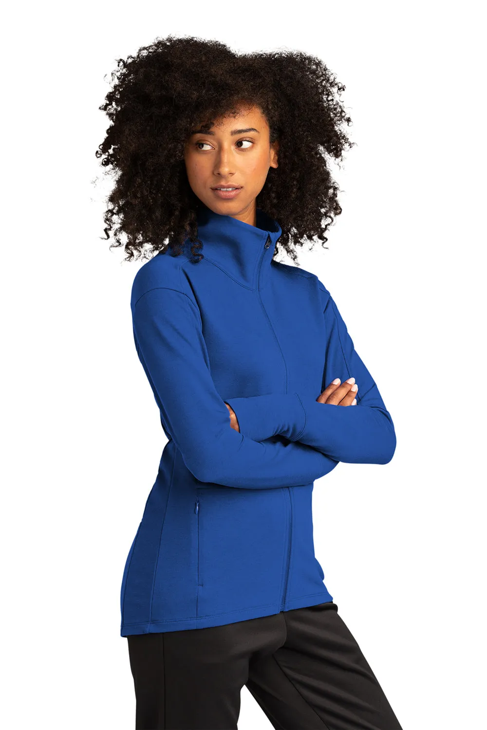 Sport-Tek Womens Flex Fleece Moisture Wicking Full Zip Sweatshirt w/ Pockets - True Royal Blue