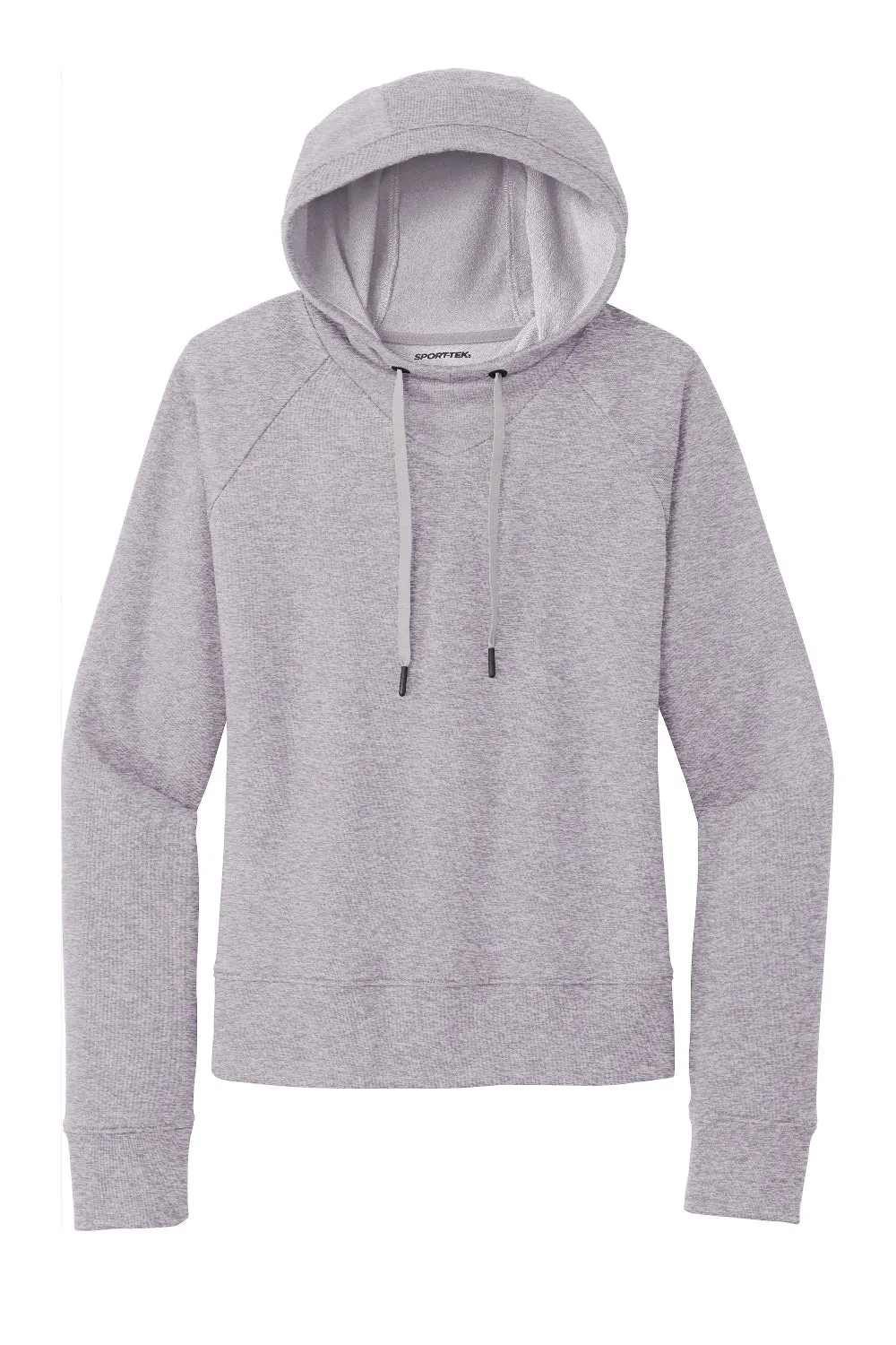 Sport-Tek Womens French Terry Hooded Sweatshirt Hoodie - Heather Grey - Closeout Clothing Sport-Tek