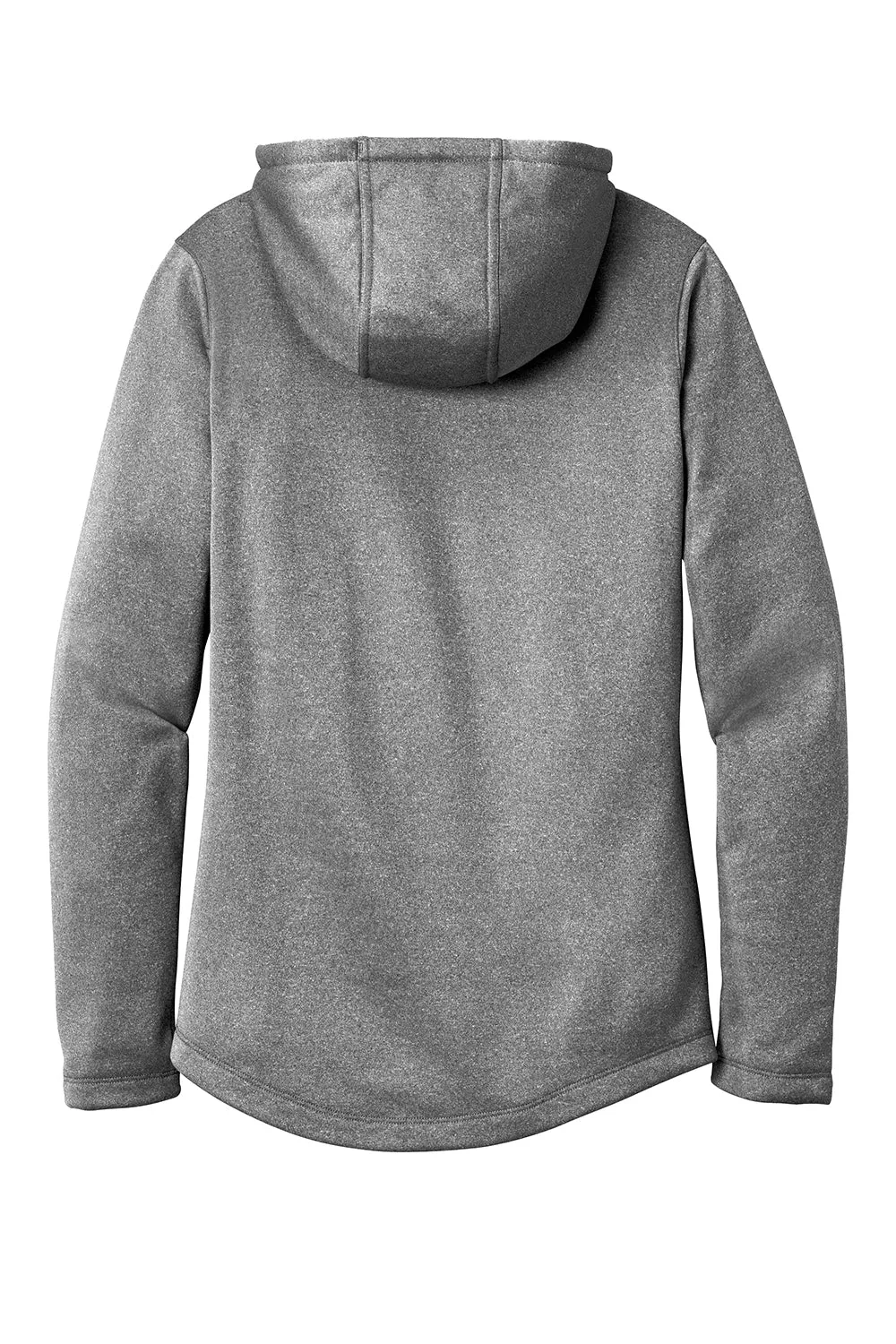 Sport-Tek Womens Heather Sport-Wick Moisture Wicking Fleece Hooded Sweatshirt Hoodie w/ Pouch Pocket - Heather Black