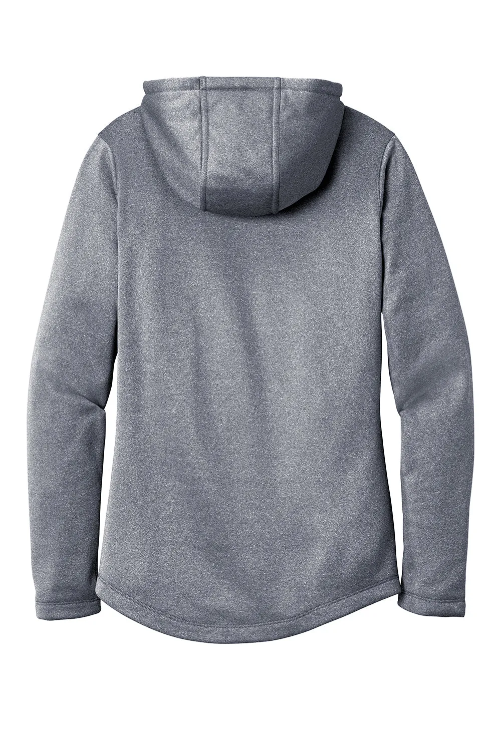 Sport-Tek Womens Heather Sport-Wick Moisture Wicking Fleece Hooded Sweatshirt Hoodie w/ Pouch Pocket - Heather True Navy Blue