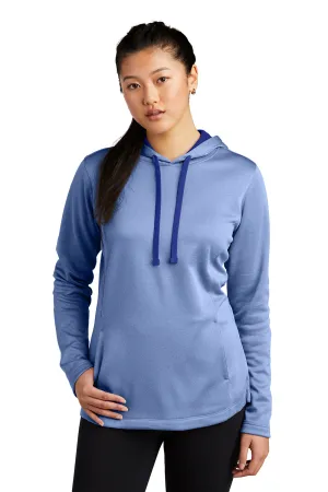 Sport-Tek Womens Heather Sport-Wick Moisture Wicking Fleece Hooded Sweatshirt Hoodie w/ Pouch Pocket - Heather True Royal Blue Clothing Sport-Tek