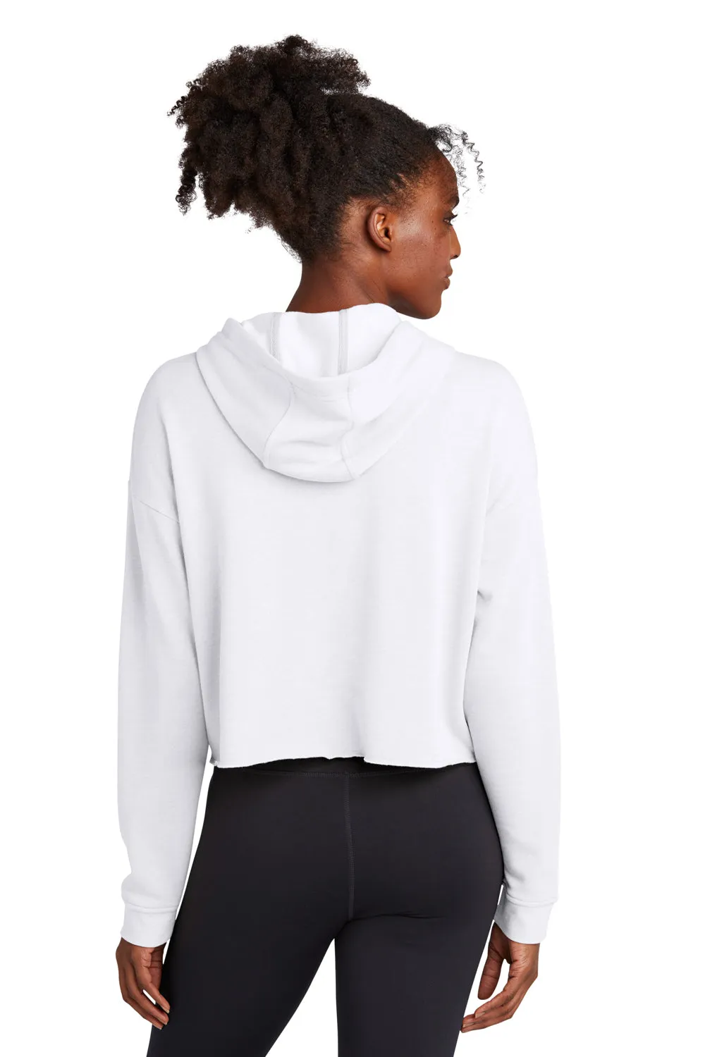 Sport-Tek Womens Moisture Wicking Fleece Crop Hooded Sweatshirt Hoodie - White - Closeout Clothing Sport-Tek