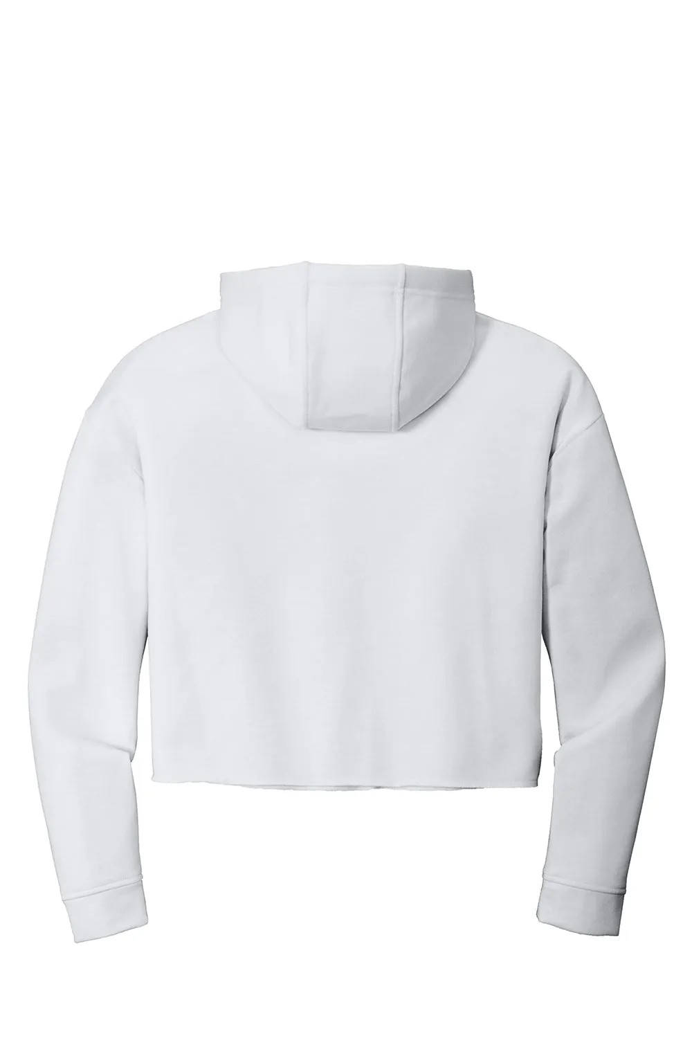 Sport-Tek Womens Moisture Wicking Fleece Crop Hooded Sweatshirt Hoodie - White - Closeout